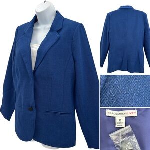 Isaac Mizrahi Live! Royal Blue Tweed Look Blazer Sz. 12 NWOT